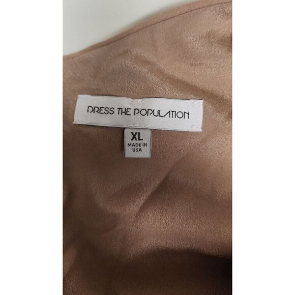 Dress The Population Magenta Pink Gold Lace Low Back Dress Size XL - Picture 5 of 6